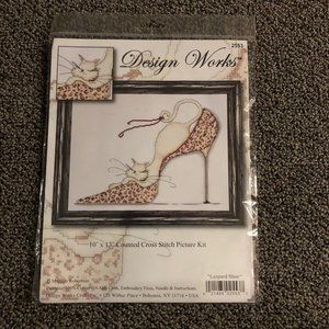 DESIGN WORKS Leopard Shoe Kitty cross stitch - sealed!